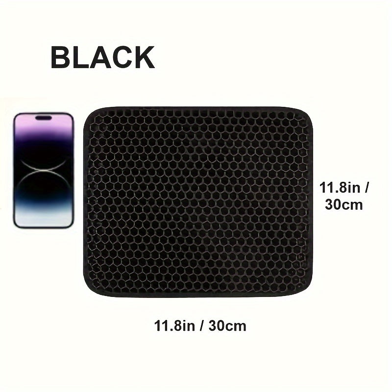 Waterproof Cat Litter Mat, Double Layer Cat Litter Box Mat With Non-slip Backing, Washable Leak Proof Pet Cleaning Mat Cat Litter Trapping Mat
