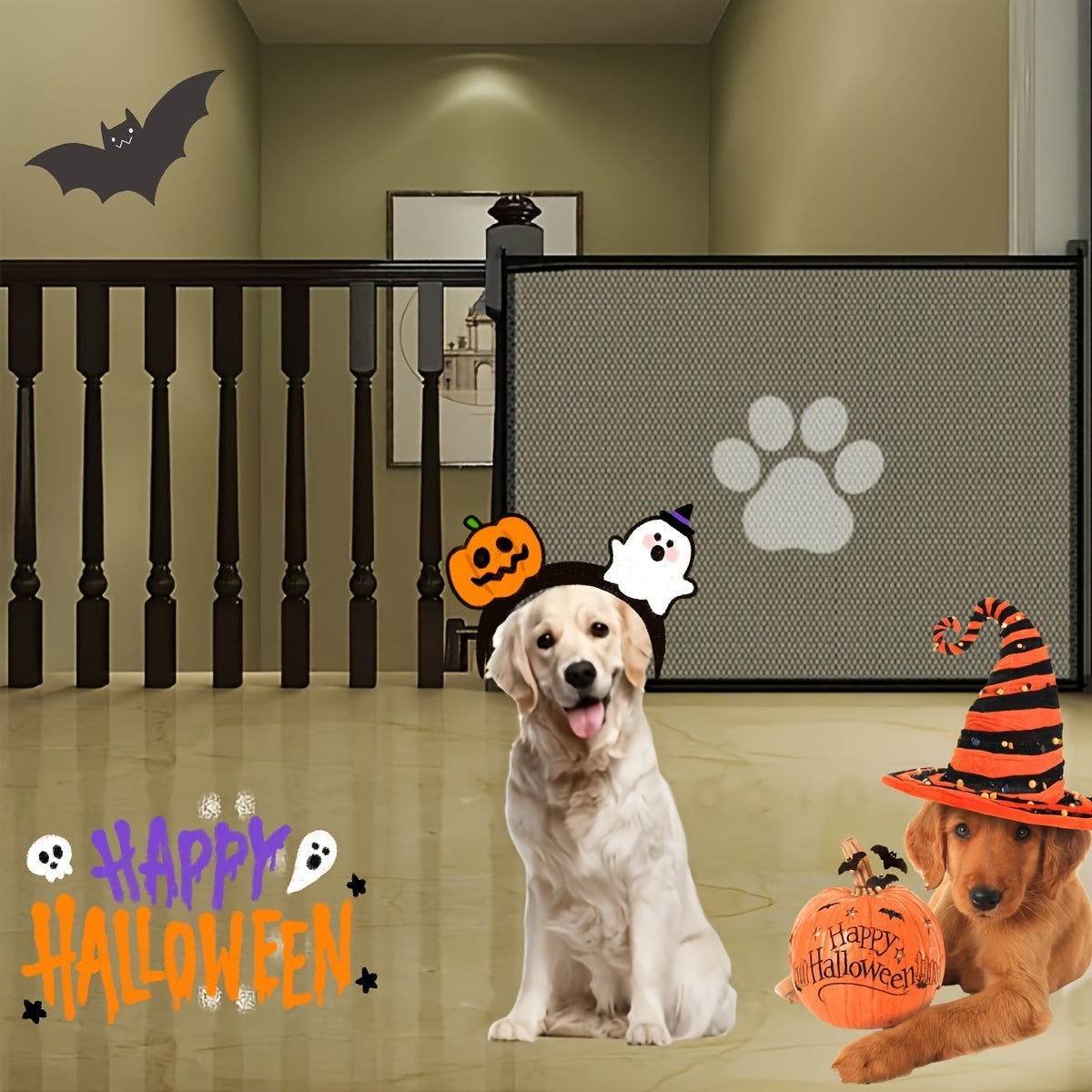Versatile Pet Safety Gate - Expandable Mesh Pet Gate Portable Adjustable Safety Dog Gate - Indoor Outdoor Gate - Easy Install Stair Barrier for Pets
