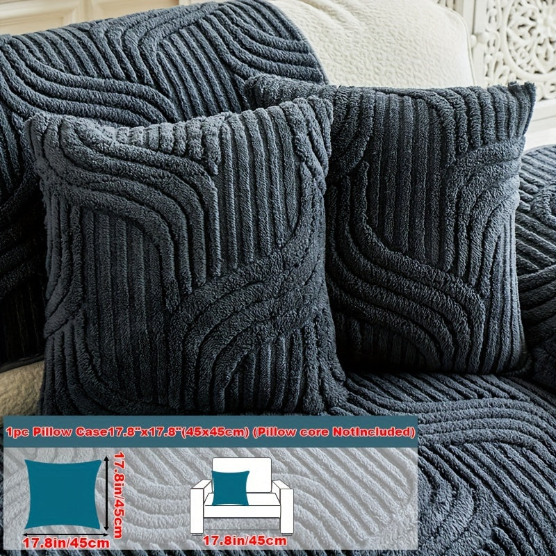 1pc Plush Non-Slip Sofa Cover, Modern Luxury, Pet-Friendly, Breathable, Fashionable Home Decor, Suitable for Living Room, Bedroom, Office, Polyester Fabric, Machine Washable, No Print, 250-300G Square Kilogram