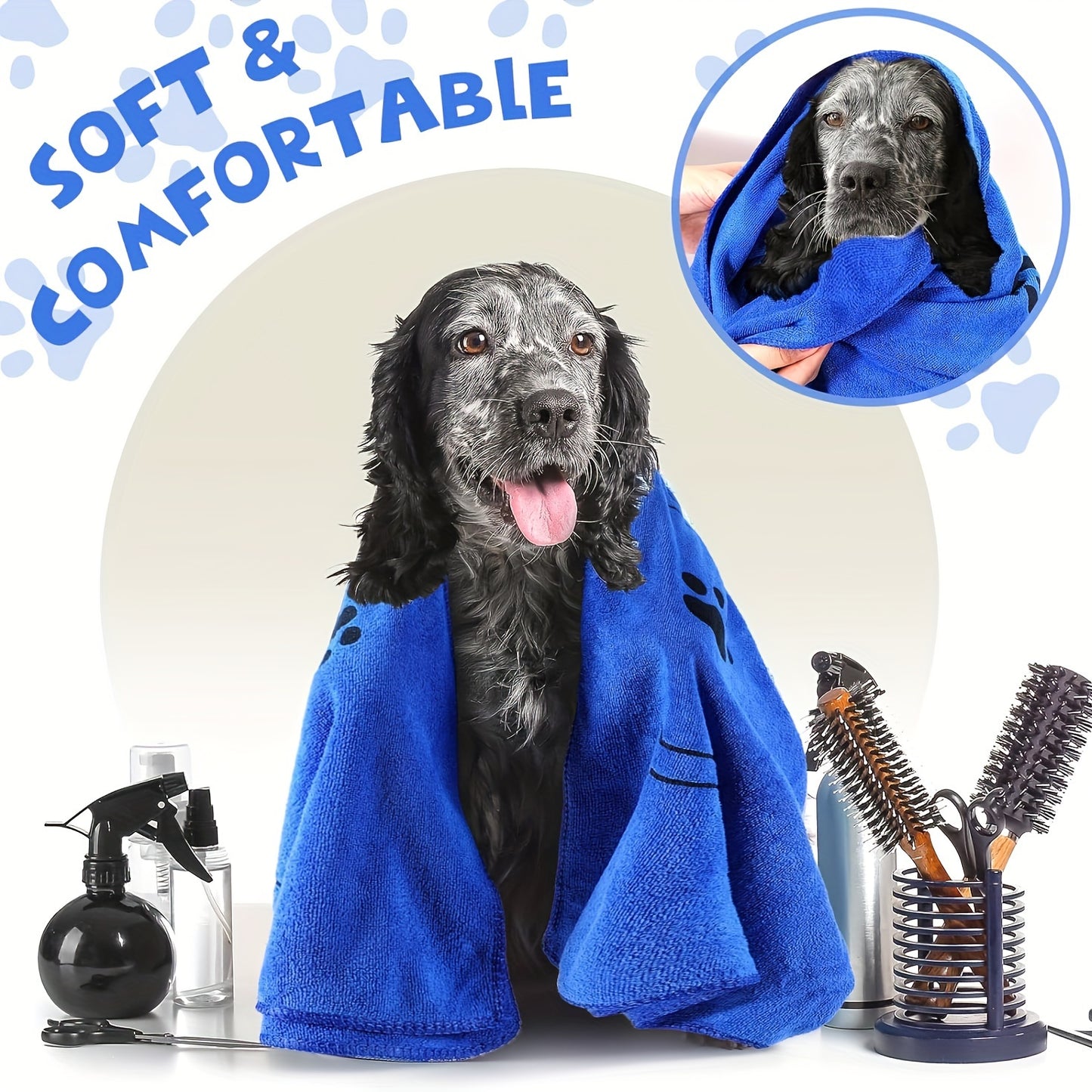 1pc Pet Bath Towel, Pet Dog Bathing Towel Quick-drying Soft Absorbent Does Not Shed Hair Suitable For Cats, Dogs, And Other Pets