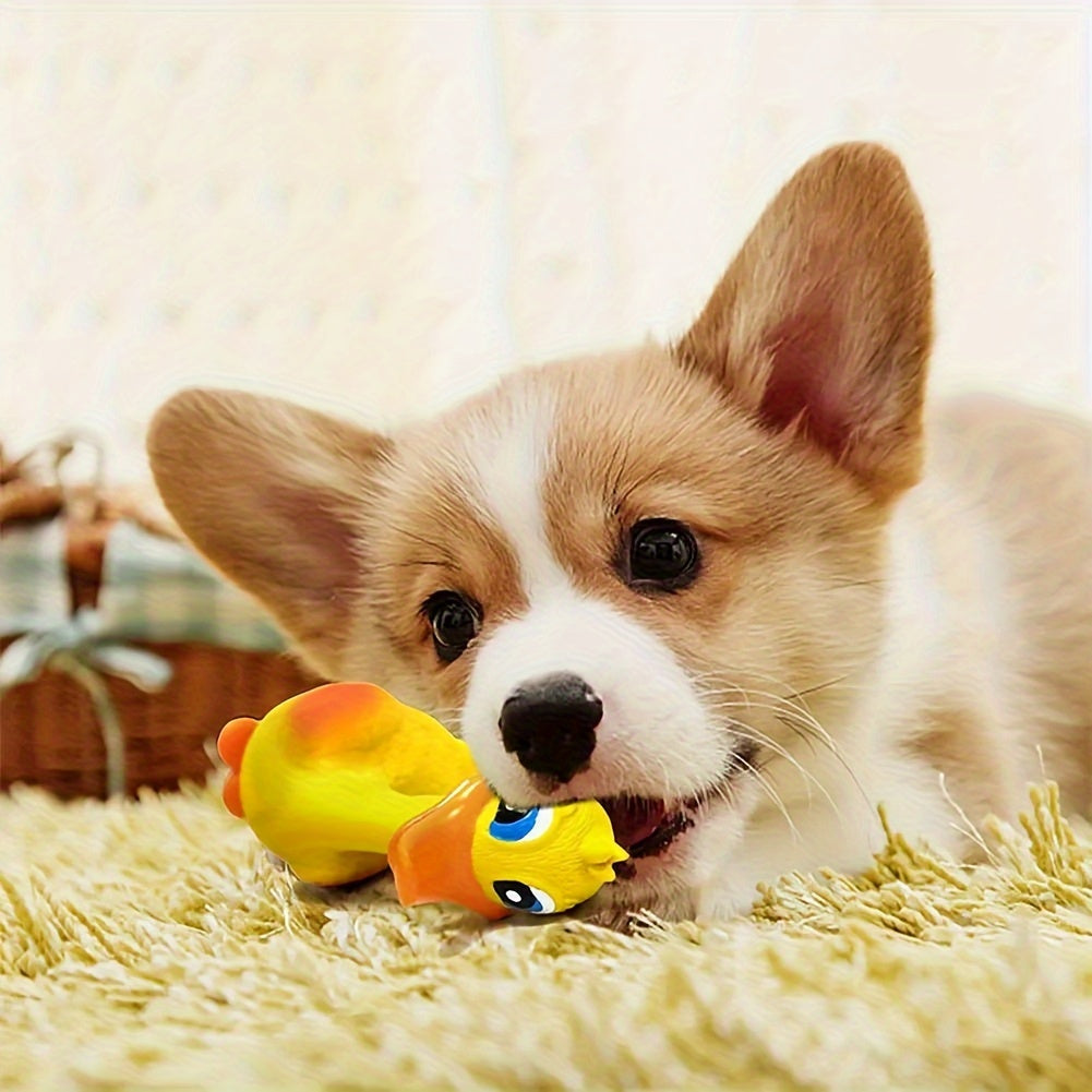 1/3pcs Pets Dog Toys Screaming Chicken Squeeze Sound Toy Rubber Duck Squeaky Chew Bite Resistant Toy Puppy Training Duck/chicken Design Dog Chew Toys, Tough Squeaky Dog Grinding Teeth Toys