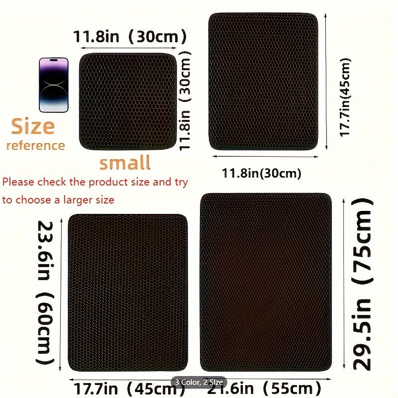 Cat Litter Mat Double-layer Cat Litter Trapping Mat Waterproof And Leak Proof Pet Toilet Mat Diaper Pad Cat Feeding Mat With Non-slip Backing