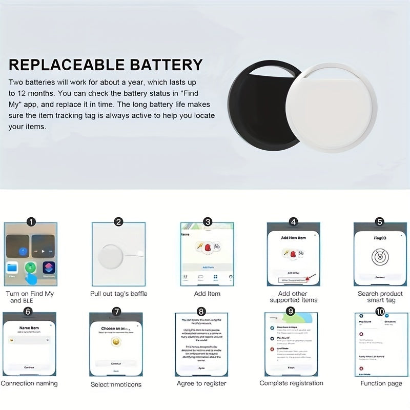 4pcs GPS Smart Anti-Loss Trackers, Real-Time Tracking, No Installation Required, Suitable for Pets, Bags, Luggage, Bicycles, And Cars, Compatible with The Find My App on Ios, Worry-Free Anti-Loss.