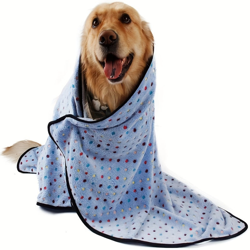 1pc Ultra-Soft Coral Fleece Pet Blanket - Cozy Flannel Cartoon Dog Throw - Ideal for Couch Snuggling & Puppy Comfort