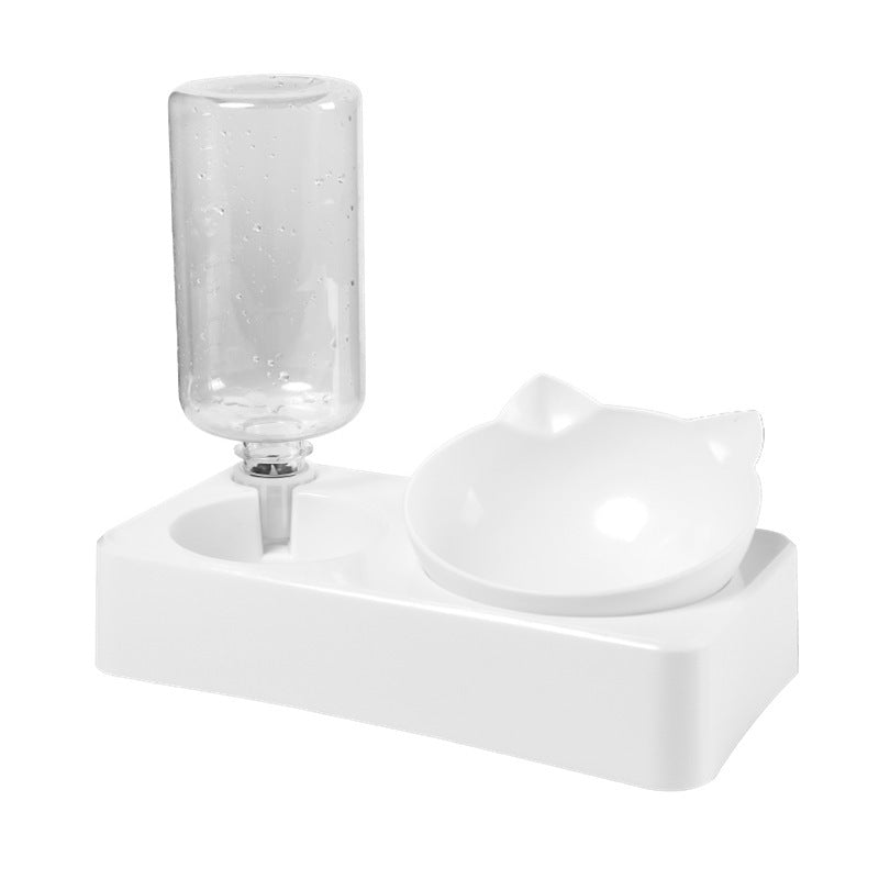 Double Cat Bowl - Stainless Steel, Easy Clean, Space-Saving, Pet Double Feeder for Food and Water - Suitable for Multi-Cat Families and Pet Owners