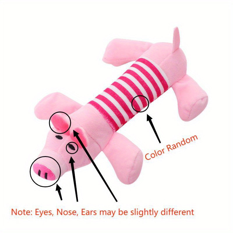 1pc Pig/Elephant/Duck Design Pet Grinding Teeth Squeaky Plush Toy Durable Chew Toy For Dog Interactive Supply