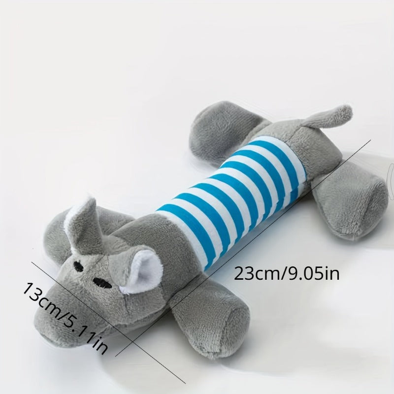 1pc Pig/Elephant/Duck Design Pet Grinding Teeth Squeaky Plush Toy Durable Chew Toy For Dog Interactive Supply