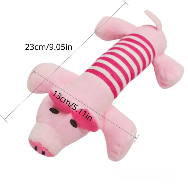 1pc Pig/Elephant/Duck Design Pet Grinding Teeth Squeaky Plush Toy Durable Chew Toy For Dog Interactive Supply