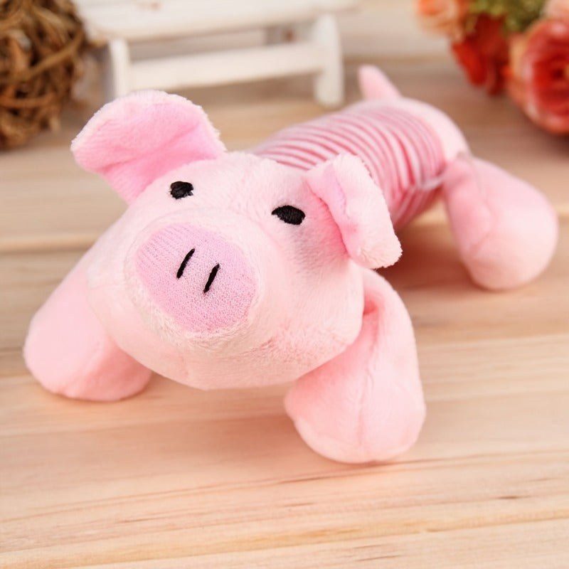 1pc Pig/Elephant/Duck Design Pet Grinding Teeth Squeaky Plush Toy Durable Chew Toy For Dog Interactive Supply
