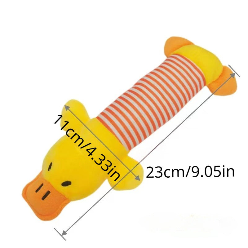 1pc Pig/Elephant/Duck Design Pet Grinding Teeth Squeaky Plush Toy Durable Chew Toy For Dog Interactive Supply