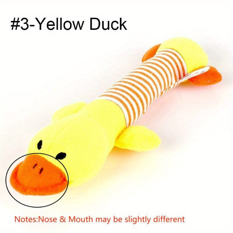 1pc Pig/Elephant/Duck Design Pet Grinding Teeth Squeaky Plush Toy Durable Chew Toy For Dog Interactive Supply
