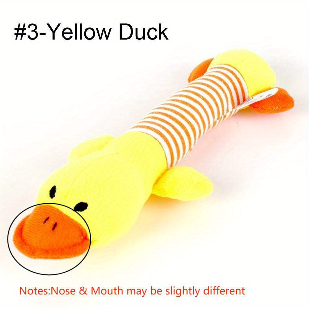 1pc Pig/Elephant/Duck Design Pet Grinding Teeth Squeaky Plush Toy Durable Chew Toy For Dog Interactive Supply