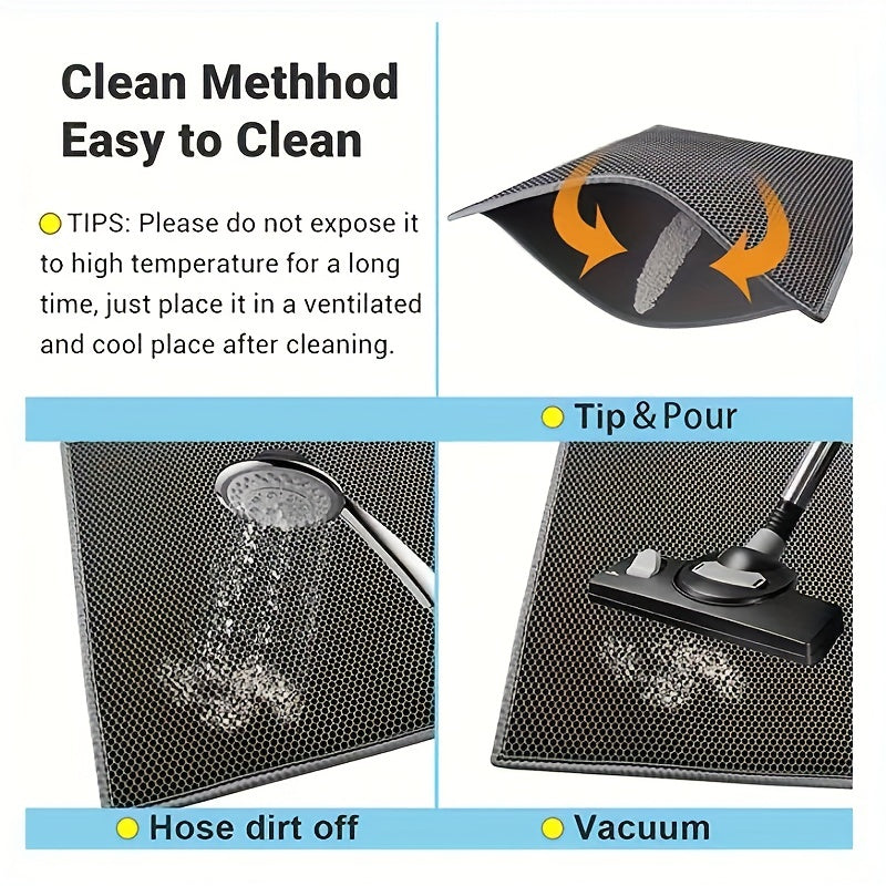 Waterproof Cat Litter Mat, Double Layer Cat Litter Box Mat With Non-slip Backing, Washable Leak Proof Pet Cleaning Mat Cat Litter Trapping Mat
