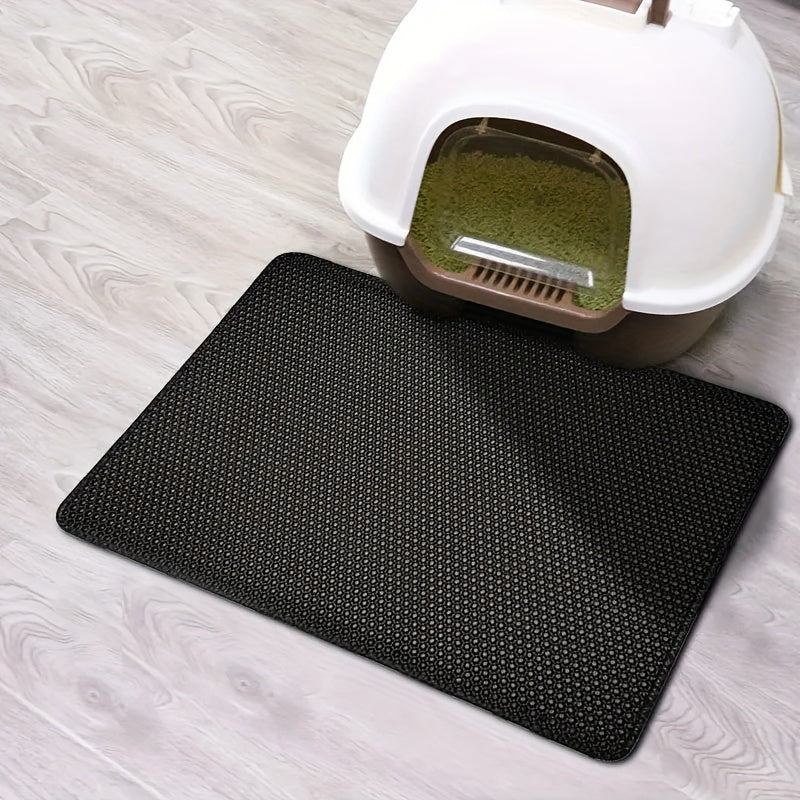 Waterproof Cat Litter Mat, Double Layer Cat Litter Box Mat With Non-slip Backing, Washable Leak Proof Pet Cleaning Mat Cat Litter Trapping Mat