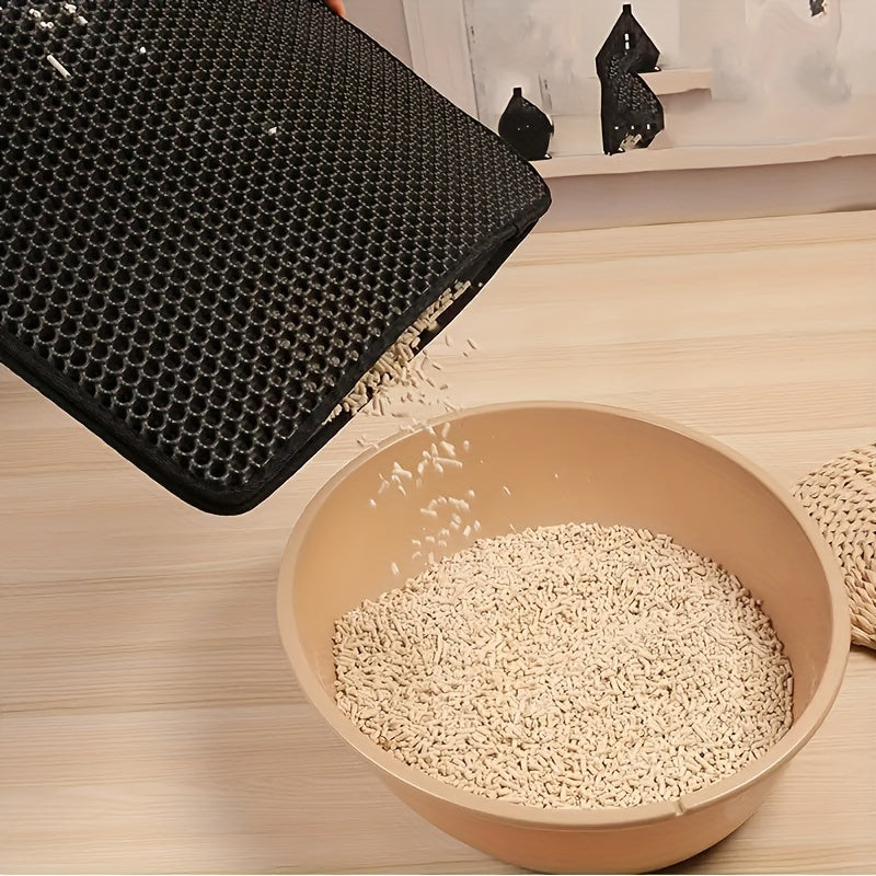 Waterproof Cat Litter Mat, Double Layer Cat Litter Box Mat With Non-slip Backing, Washable Leak Proof Pet Cleaning Mat Cat Litter Trapping Mat