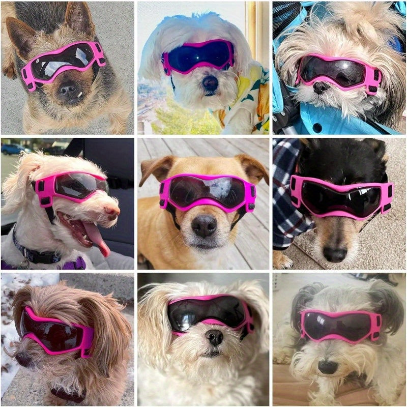 1pc Small Dog Sunglasses, UV Protection Goggles, Doggy Eye Protection, Pet Sunglasses, Arc-Shaped Outdoor Puppy Goggles, AntiFog Glasses For Pets Over 5lb