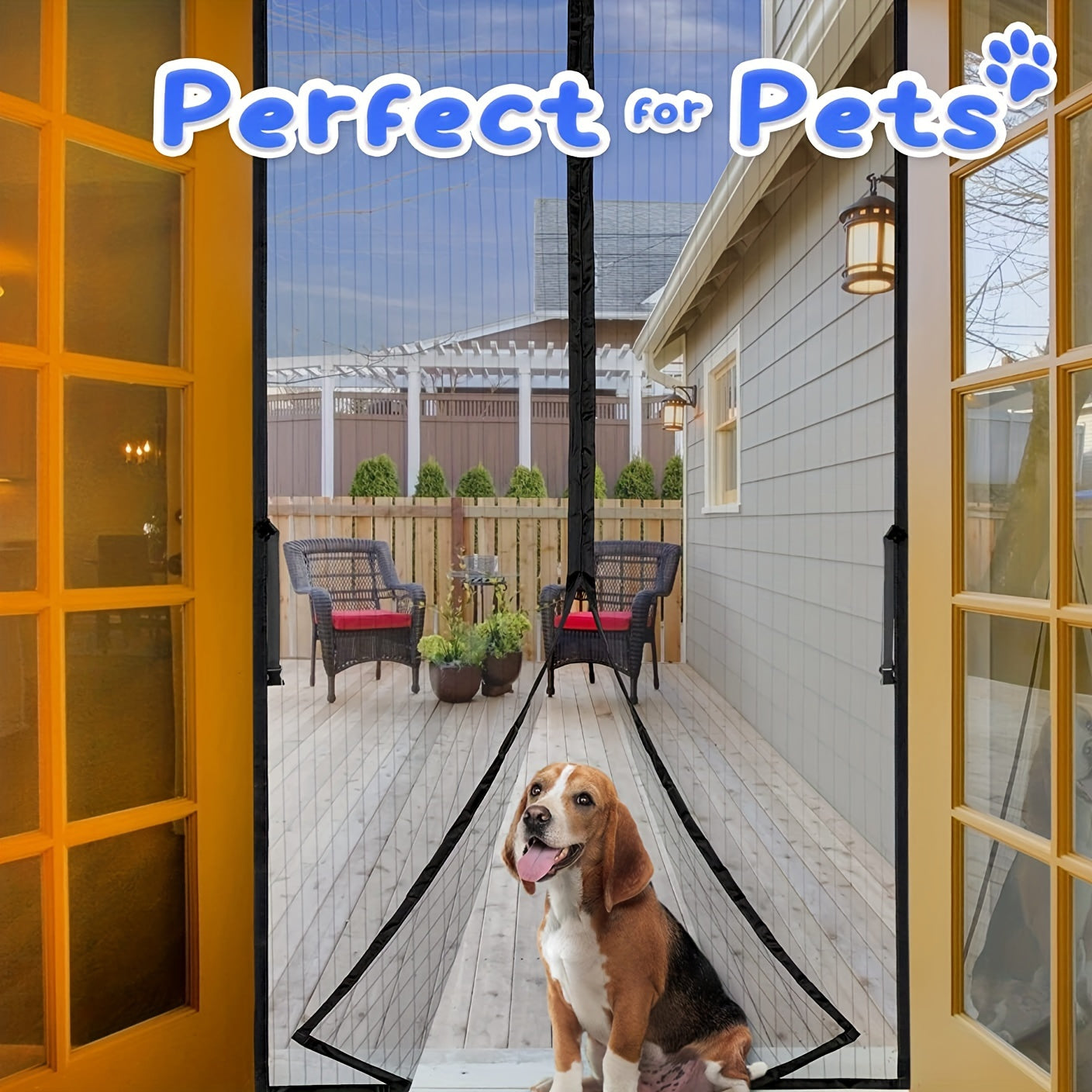 1 Set Magnetic Screen Door - Self-Sealing, Hands-Free, Heavy-Duty Mesh Partition - Keeps Bugs Out, Pet and Kid Friendly, Easy Installation, Durable, 36 Inch x 82 Inch/39 Inch x 82 Inch