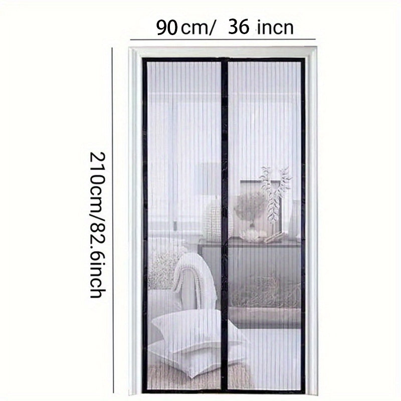 1 Set Magnetic Screen Door - Self-Sealing, Hands-Free, Heavy-Duty Mesh Partition - Keeps Bugs Out, Pet and Kid Friendly, Easy Installation, Durable, 36 Inch x 82 Inch/39 Inch x 82 Inch