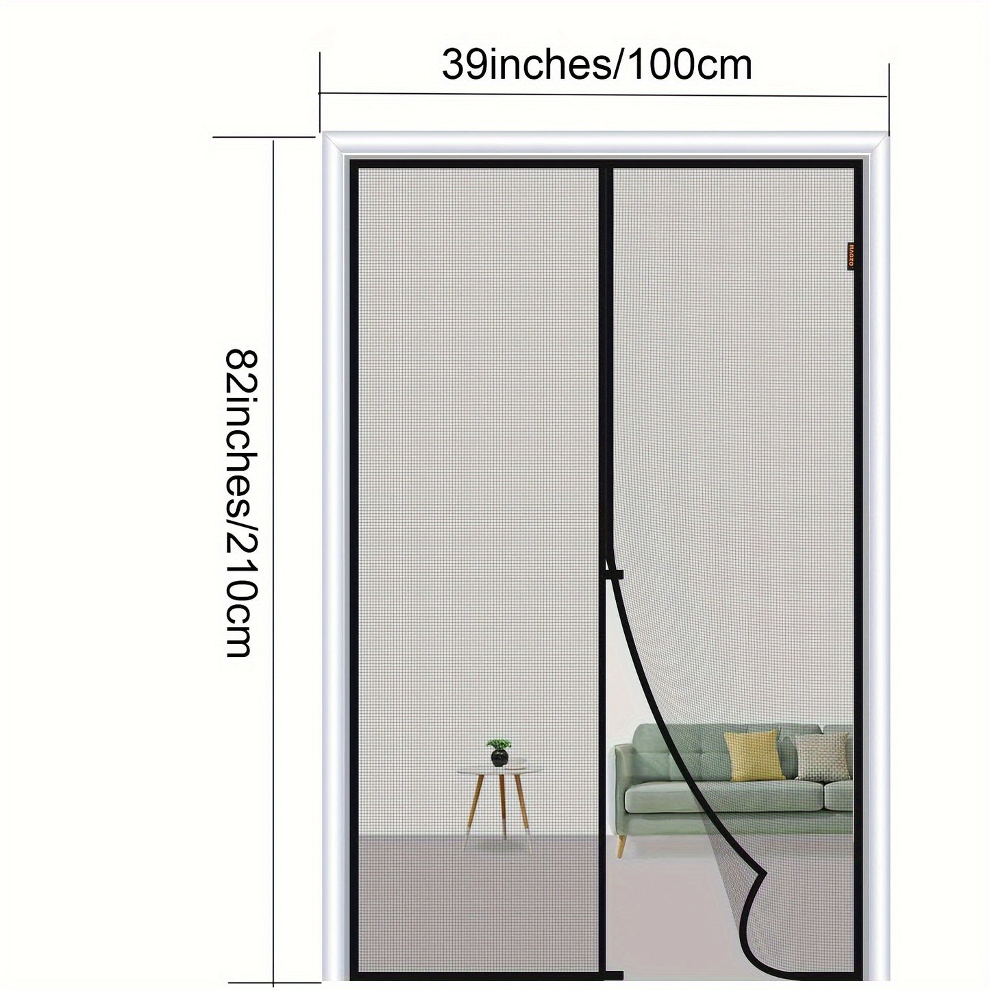 1 Set Magnetic Screen Door - Self-Sealing, Hands-Free, Heavy-Duty Mesh Partition - Keeps Bugs Out, Pet and Kid Friendly, Easy Installation, Durable, 36 Inch x 82 Inch/39 Inch x 82 Inch
