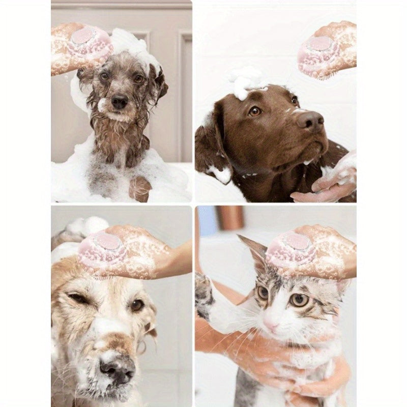 1pc Softness Silicone Pet Brush, Modern Multifunctional Dog Hair Massage Bath Brush For Home