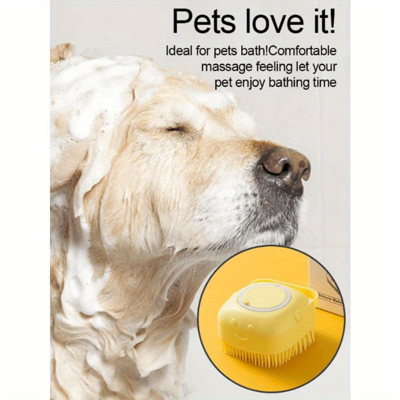 1pc Softness Silicone Pet Brush, Modern Multifunctional Dog Hair Massage Bath Brush For Home
