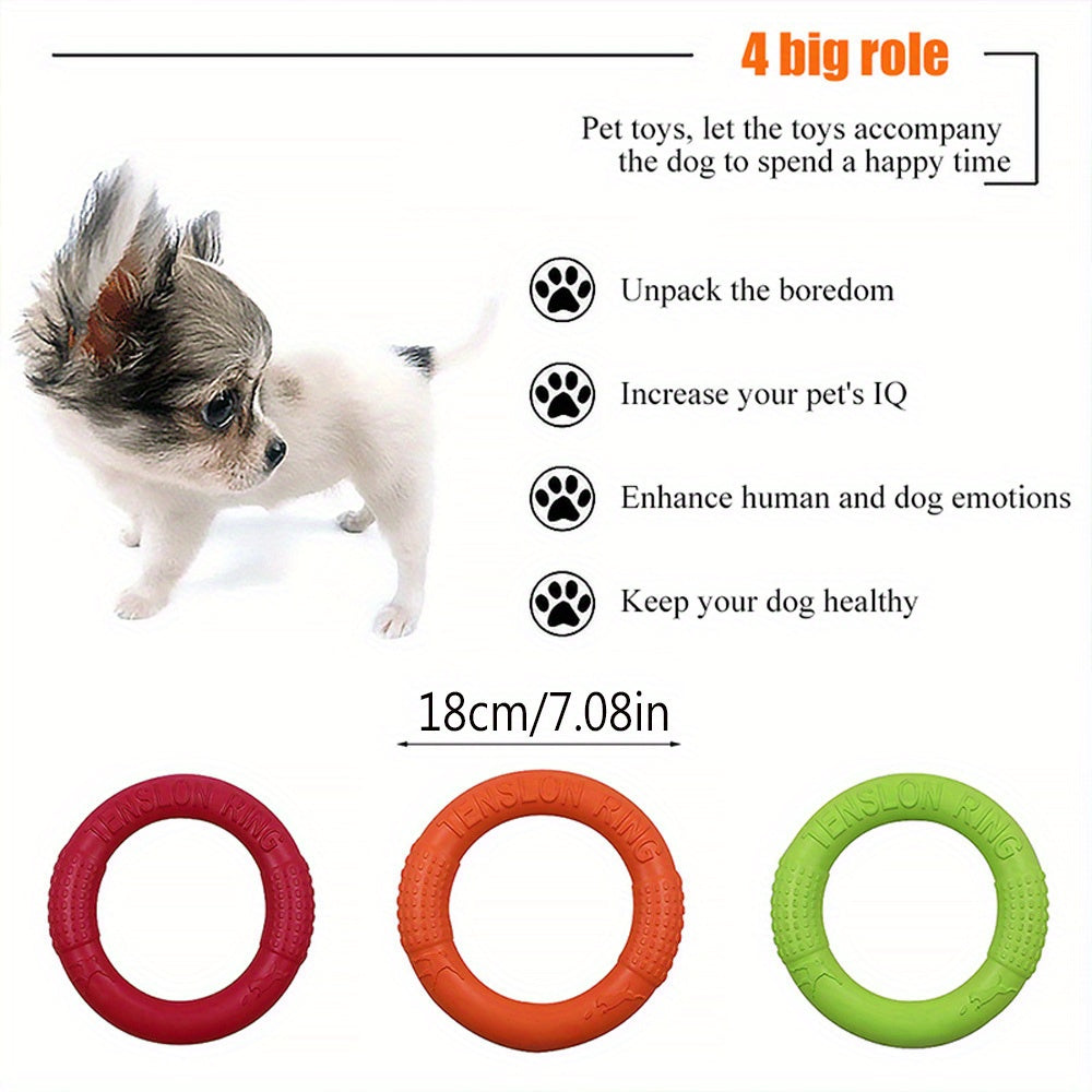 1pc Durable Dog Flying Discs - Interactive Pet Toys For Training, Pulling, And Chewing - Floats On Water