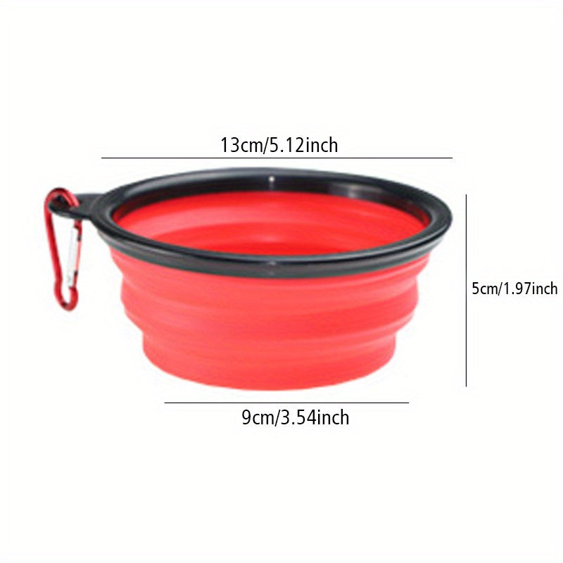 1pc Portable Folding Dog Travel Bowl - Collapsible, Lightweight, Easy-Clean Food and Water Bowl for Outdoor Walking, Hiking, Camping Trips with Your Pet