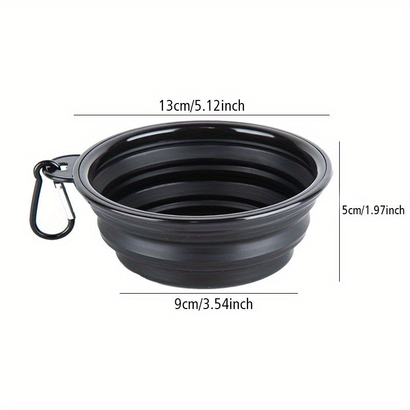 1pc Portable Folding Dog Travel Bowl - Collapsible, Lightweight, Easy-Clean Food and Water Bowl for Outdoor Walking, Hiking, Camping Trips with Your Pet