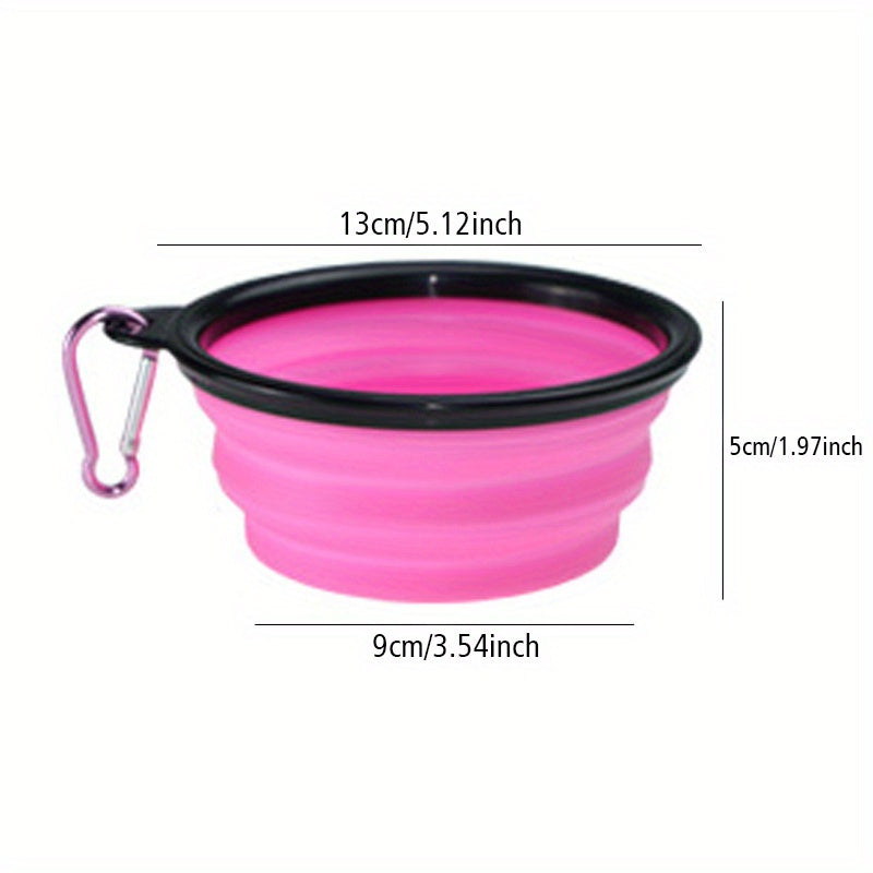 1pc Portable Folding Dog Travel Bowl - Collapsible, Lightweight, Easy-Clean Food and Water Bowl for Outdoor Walking, Hiking, Camping Trips with Your Pet
