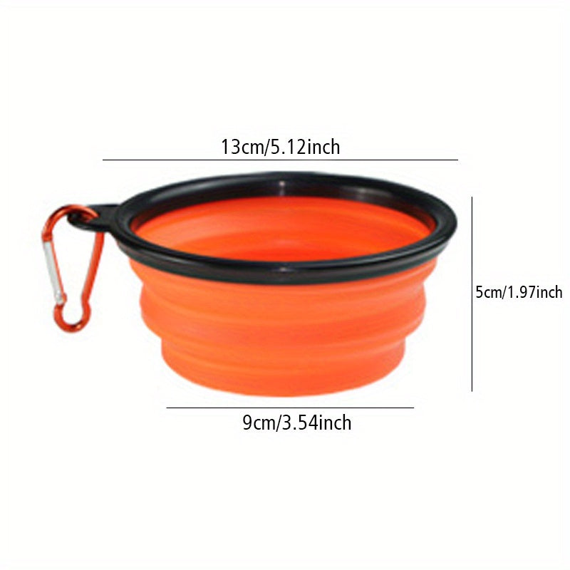 1pc Portable Folding Dog Travel Bowl - Collapsible, Lightweight, Easy-Clean Food and Water Bowl for Outdoor Walking, Hiking, Camping Trips with Your Pet