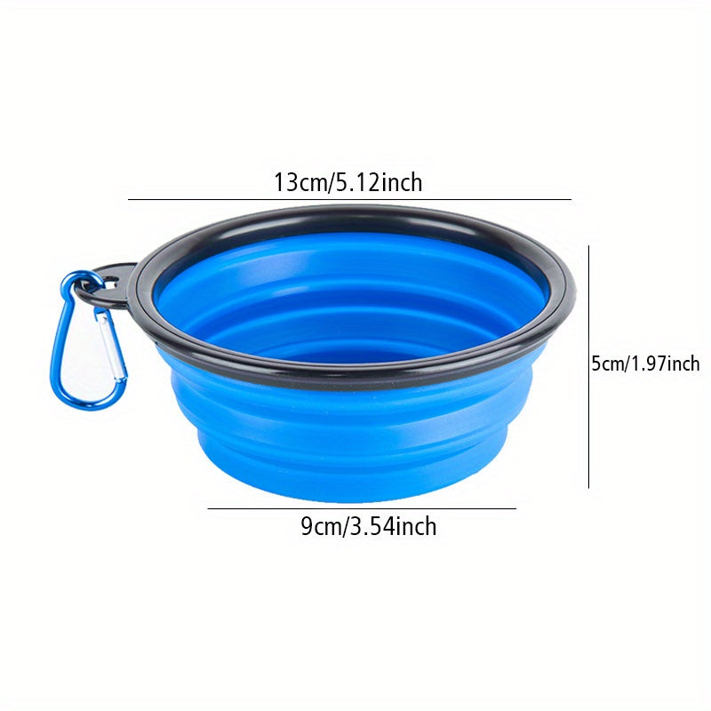 1pc Portable Folding Dog Travel Bowl - Collapsible, Lightweight, Easy-Clean Food and Water Bowl for Outdoor Walking, Hiking, Camping Trips with Your Pet