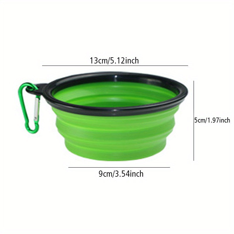 1pc Portable Folding Dog Travel Bowl - Collapsible, Lightweight, Easy-Clean Food and Water Bowl for Outdoor Walking, Hiking, Camping Trips with Your Pet