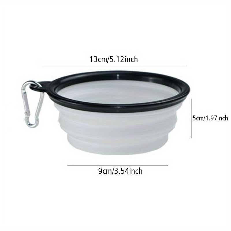 1pc Portable Folding Dog Travel Bowl - Collapsible, Lightweight, Easy-Clean Food and Water Bowl for Outdoor Walking, Hiking, Camping Trips with Your Pet