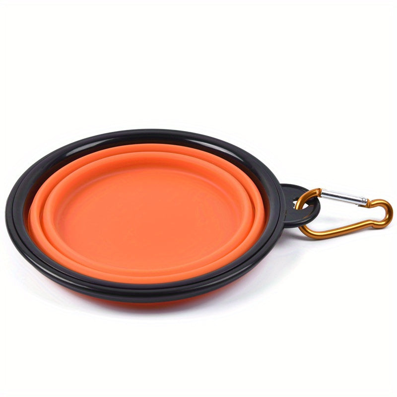 1pc Portable Folding Dog Travel Bowl - Collapsible, Lightweight, Easy-Clean Food and Water Bowl for Outdoor Walking, Hiking, Camping Trips with Your Pet