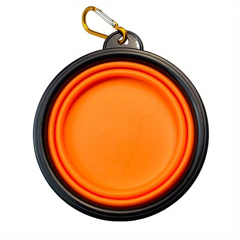 1pc Portable Folding Dog Travel Bowl - Collapsible, Lightweight, Easy-Clean Food and Water Bowl for Outdoor Walking, Hiking, Camping Trips with Your Pet