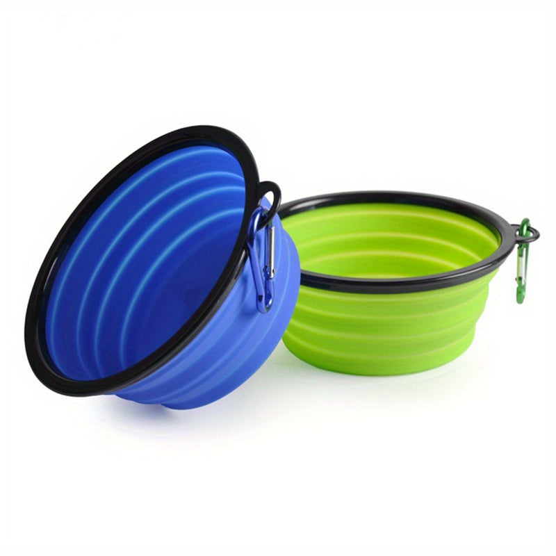 1pc Portable Folding Dog Travel Bowl - Collapsible, Lightweight, Easy-Clean Food and Water Bowl for Outdoor Walking, Hiking, Camping Trips with Your Pet