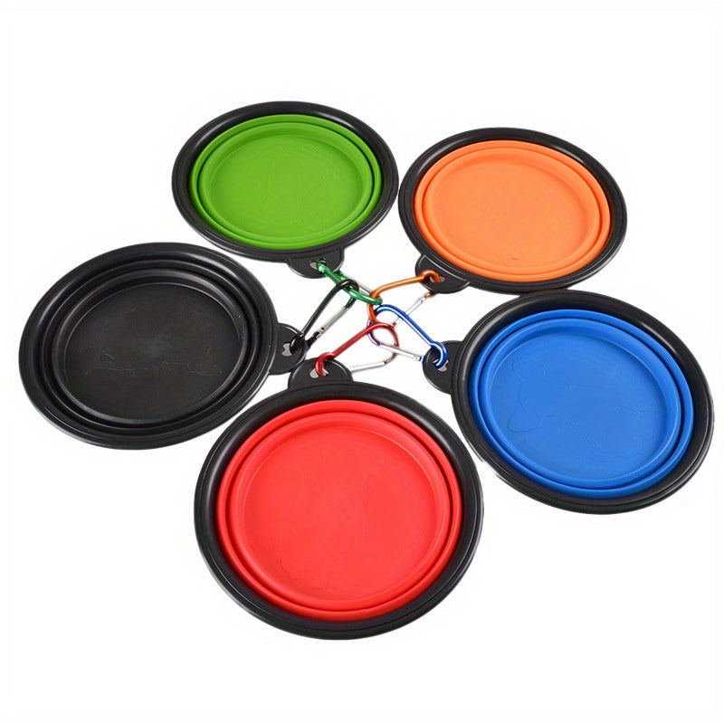 1pc Portable Folding Dog Travel Bowl - Collapsible, Lightweight, Easy-Clean Food and Water Bowl for Outdoor Walking, Hiking, Camping Trips with Your Pet