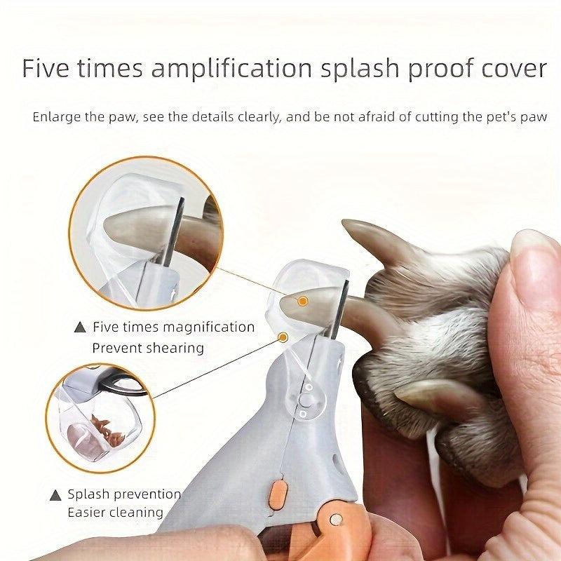 1pc LED Pet Nail Clipper Non-slip Handle Cat Nail Trimmer For Easy And Safe Dog And Cat Paw Grooming Supply