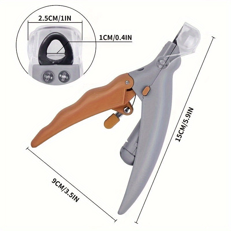 1pc LED Pet Nail Clipper Non-slip Handle Cat Nail Trimmer For Easy And Safe Dog And Cat Paw Grooming Supply