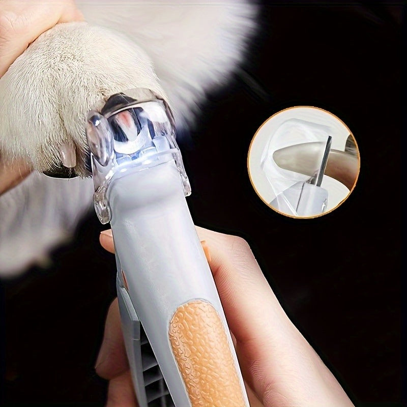 1pc LED Pet Nail Clipper Non-slip Handle Cat Nail Trimmer For Easy And Safe Dog And Cat Paw Grooming Supply