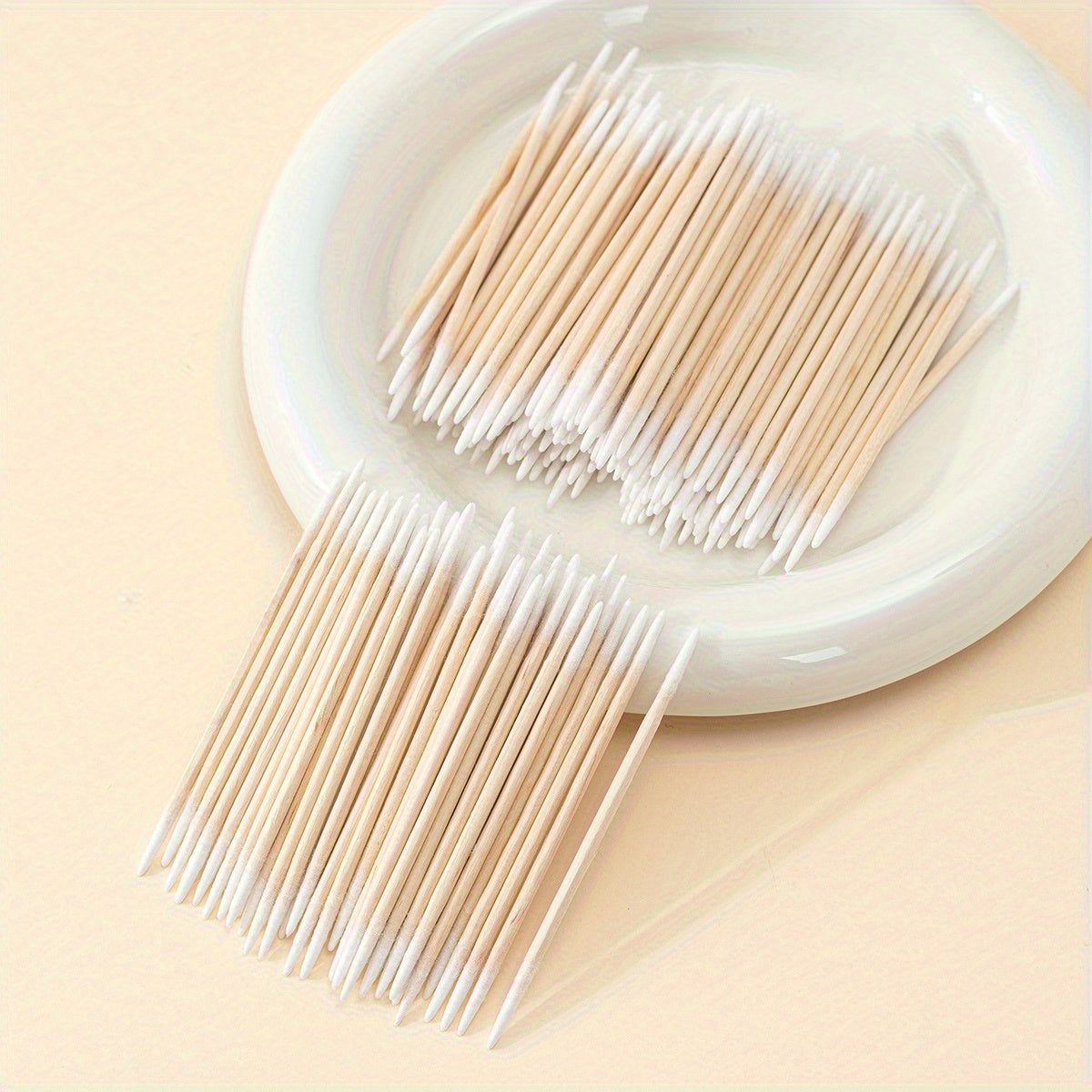 300/100pcs Precision Double Headed Cat Ear Cleaning Cotton Swabs - Multipurpose Pointed Tip Wooden Sticks for Pets, Humans, and Delicate Surfaces - Gentle, Reusable, and Sterilizable