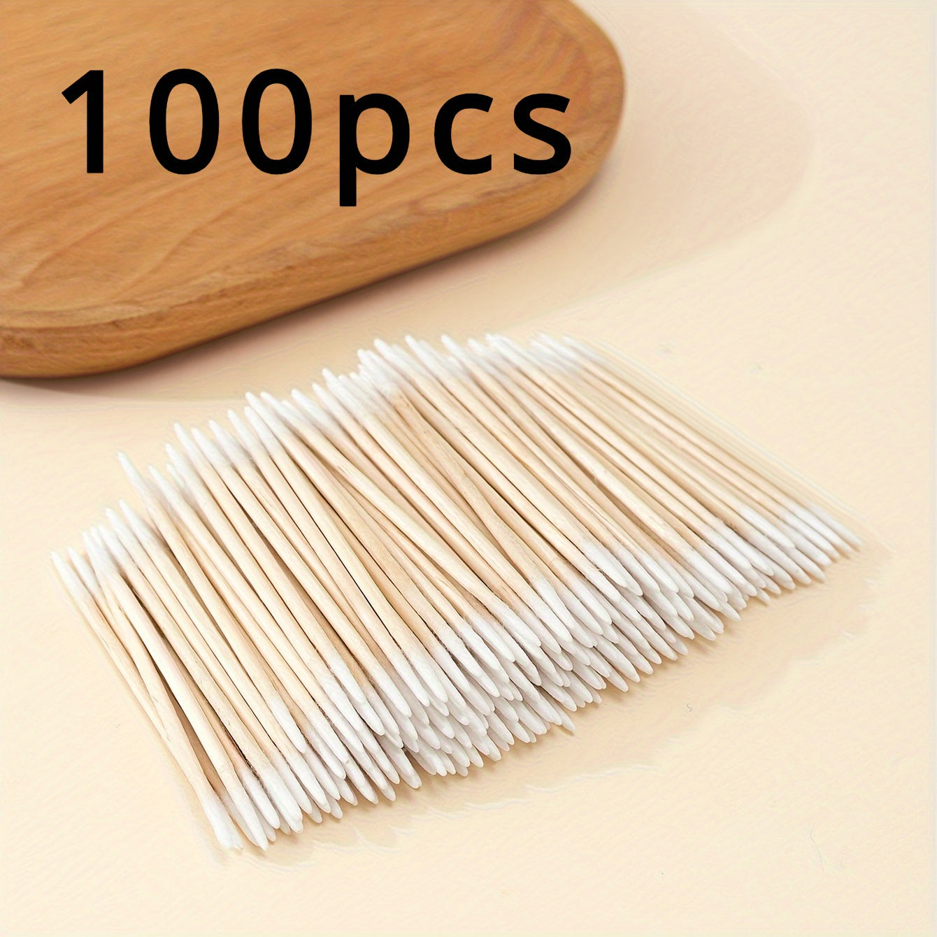 300/100pcs Precision Double Headed Cat Ear Cleaning Cotton Swabs - Multipurpose Pointed Tip Wooden Sticks for Pets, Humans, and Delicate Surfaces - Gentle, Reusable, and Sterilizable