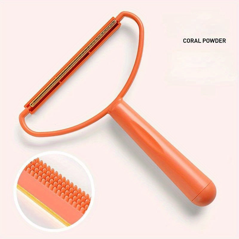 1pc Dual-Sided Pet Hair Remover Brush - Ergonomic Fabric Lint Scraper for Dogs & Cats, Non-Electric Grooming Tool with Teal Handle and Orange Bristles, Ideal for Coat and Carpet Cleaning, Pet Hair Remover Tool, Halloween gift