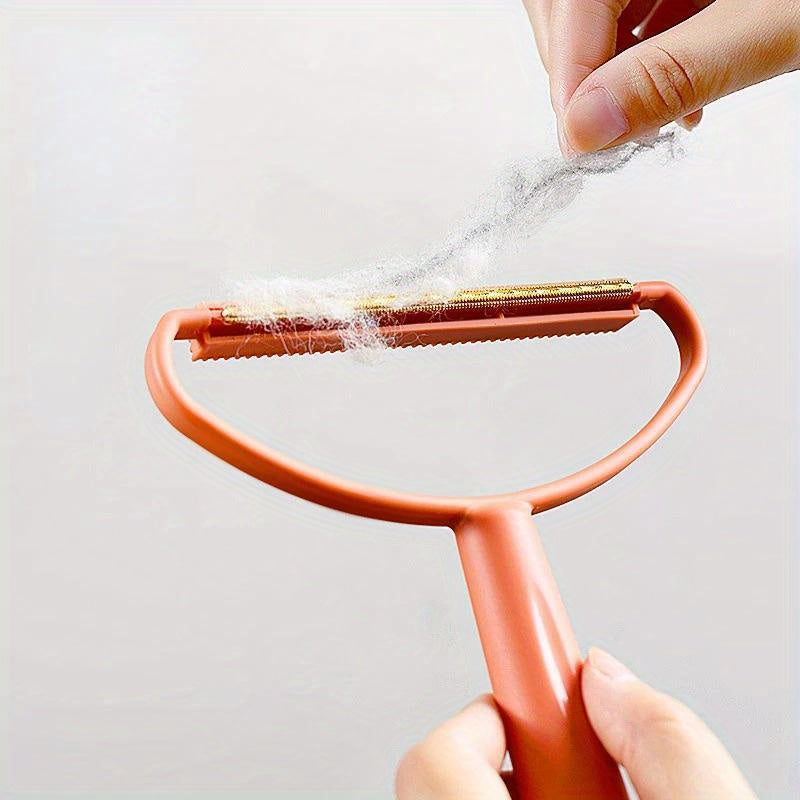 1pc Dual-Sided Pet Hair Remover Brush - Ergonomic Fabric Lint Scraper for Dogs & Cats, Non-Electric Grooming Tool with Teal Handle and Orange Bristles, Ideal for Coat and Carpet Cleaning, Pet Hair Remover Tool, Halloween gift
