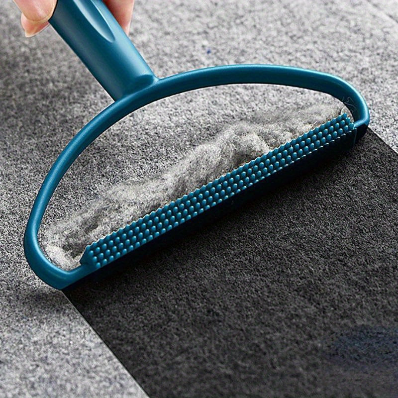 1pc Dual-Sided Pet Hair Remover Brush - Ergonomic Fabric Lint Scraper for Dogs & Cats, Non-Electric Grooming Tool with Teal Handle and Orange Bristles, Ideal for Coat and Carpet Cleaning, Pet Hair Remover Tool, Halloween gift