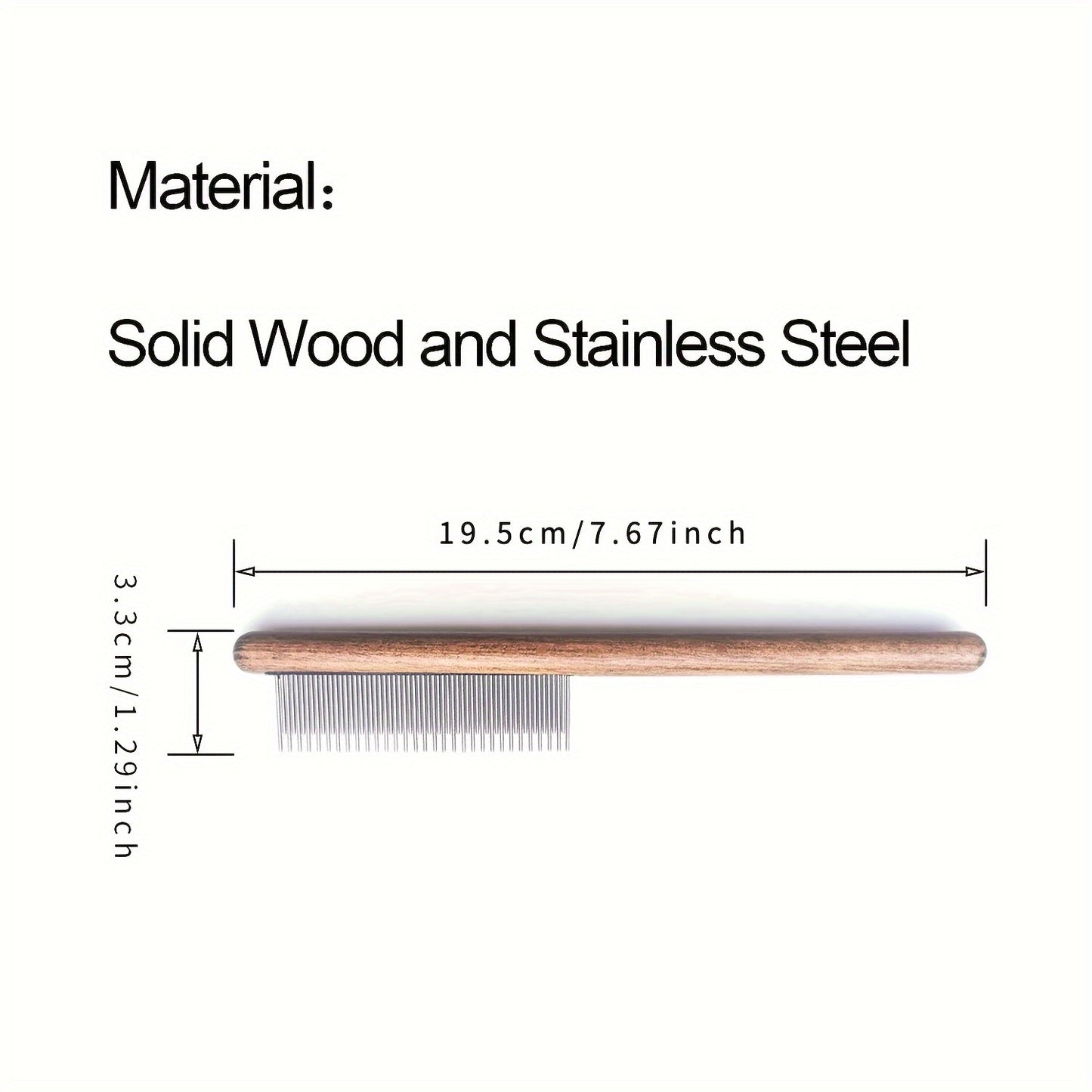 1pc Cat Hair Removal Comb, Floating Hair Removal Brush With Wooden Handle, Grooming Tool For Dogs, Cats, And Small Pets