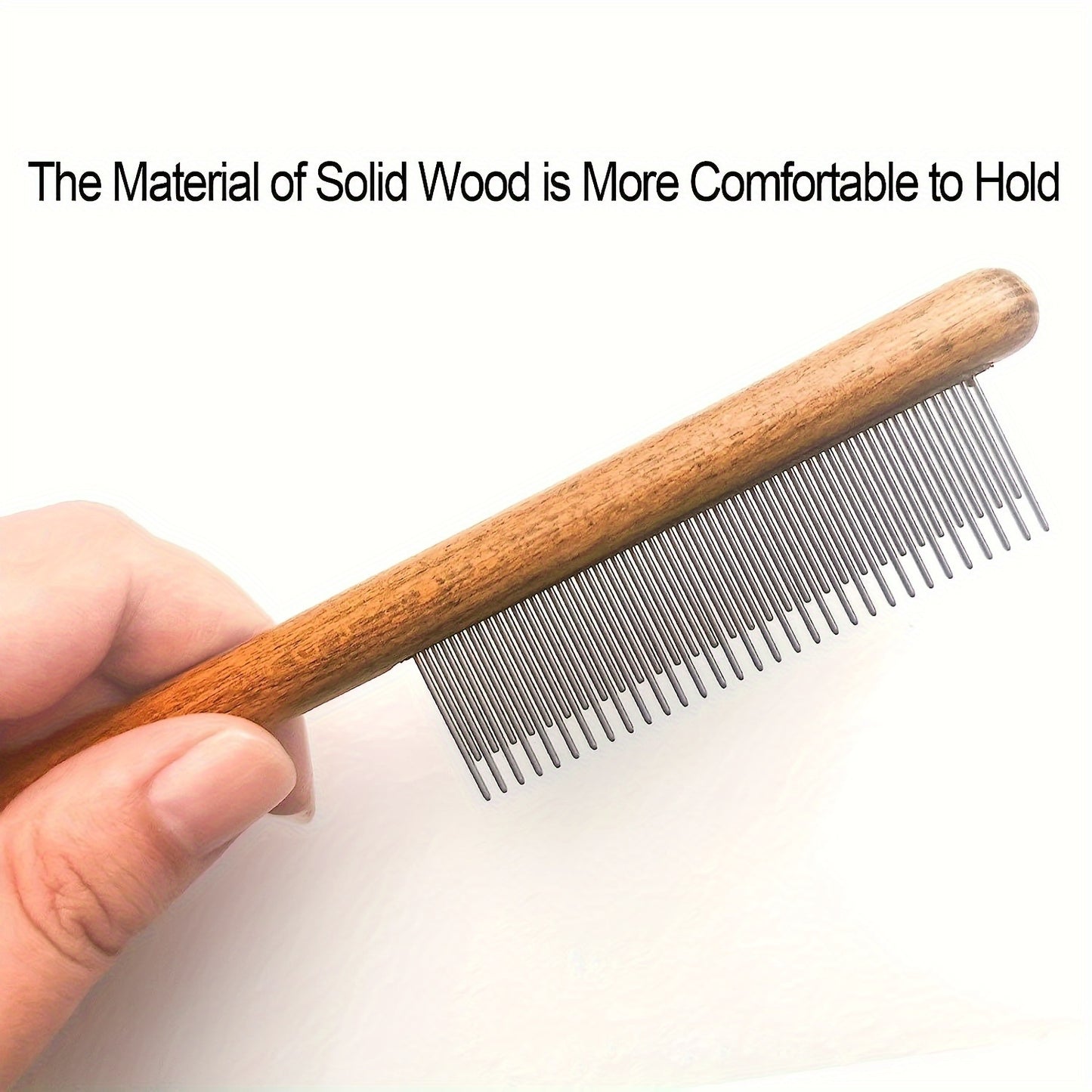 1pc Cat Hair Removal Comb, Floating Hair Removal Brush With Wooden Handle, Grooming Tool For Dogs, Cats, And Small Pets