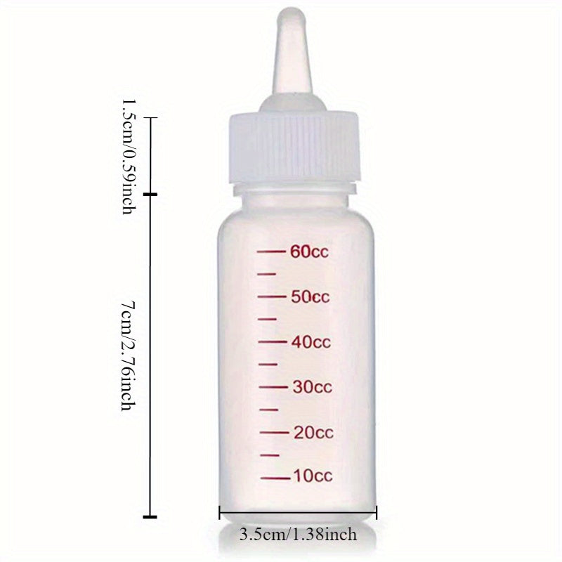 1pc 60ml Pet Milk Feeding Bottle - Soft, Small Nipples for Easy Feeding, Measurement Scale for Accurate Feeding, Essential Pet Nursing Supplies for Kittens and Small Pets