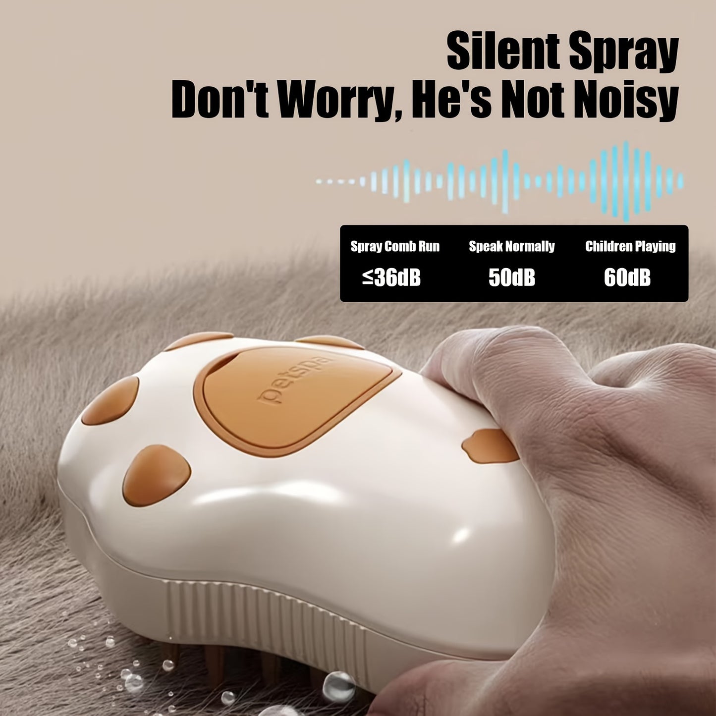 3-in-1 Electric Pet Grooming Brush: Portable, Self-Cleaning Silicone Steam Brush for Cats & Dogs with Massage & Hair Removal