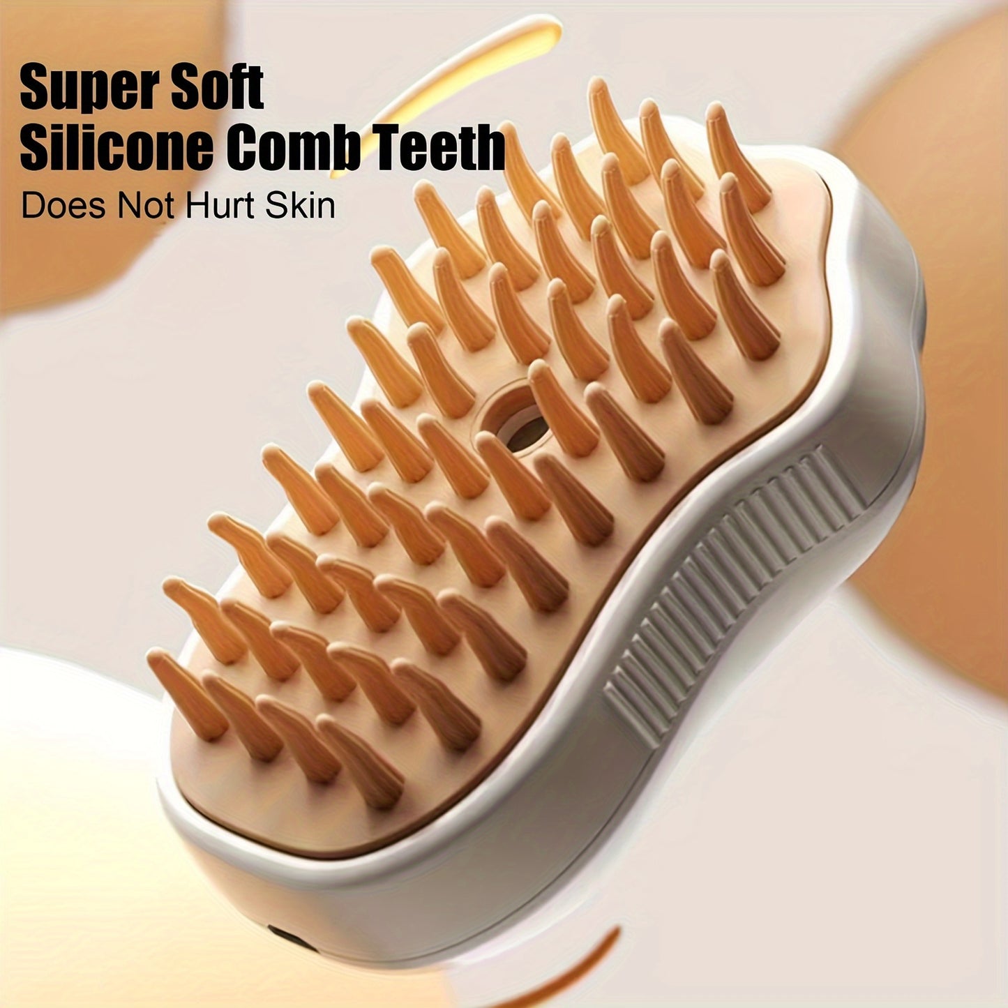 3-in-1 Electric Pet Grooming Brush: Portable, Self-Cleaning Silicone Steam Brush for Cats & Dogs with Massage & Hair Removal